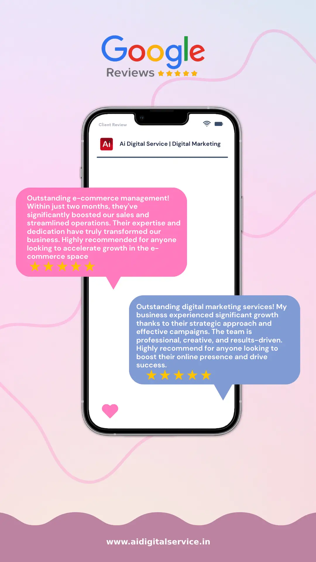 Google customer review showcasing AI Digital Service performance